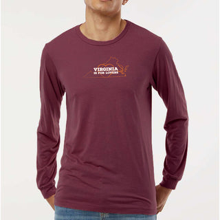 Virginia is for Lovers Triblend Long Sleeve T-Shirt - Maroon