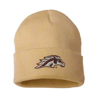 Western Michigan Primary Logo Solid Cuffed Beanie - Camel