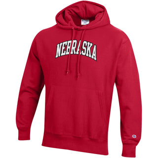 Nebraska Applique Champion RW Hoodie - Scarlet