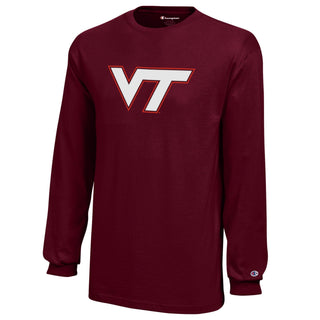 Virginia Tech VT Logo Basic Youth Long Sleeve - Maroon