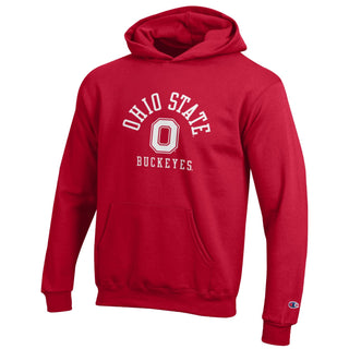 Ohio State O Buckeyes Champion Youth Powerblend Hoodie - Scarlet