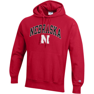 Nebraska Arch Over N Champion PB Hoodie - Scarlet