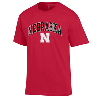 Nebraska Arch Over N Champion Basic T-Shirt - Scarlet