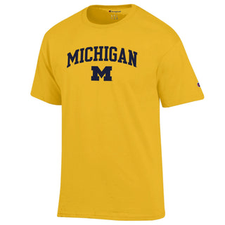 Michigan Arch Logo Champion SS T-Shirt - Yellow