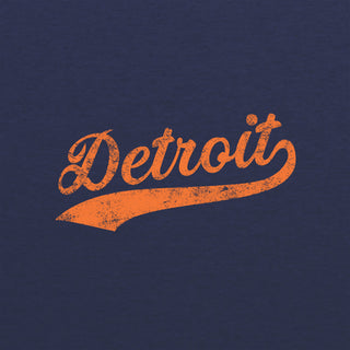 Detroit Baseball Script Triblend T-Shirt - Vintage Navy