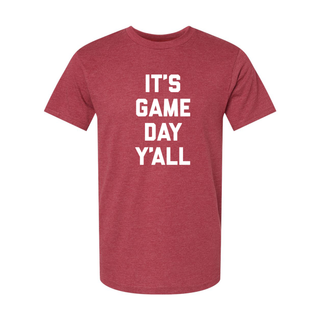 It's Game Day Y'all AA CVC T-Shirt - Heather Cardinal