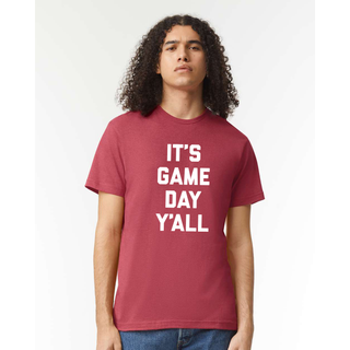 It's Game Day Y'all AA CVC T-Shirt - Heather Cardinal