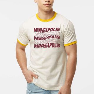 Minneapolis Twist Ringer Tee - White/Yellow