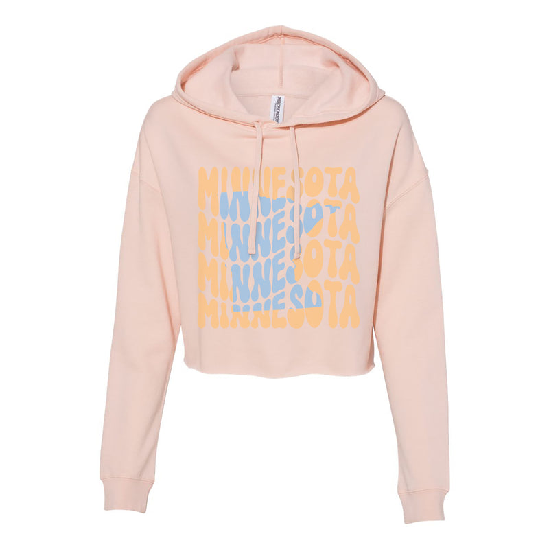 Minnesota Wave Womens Crop Hoodie - Blush