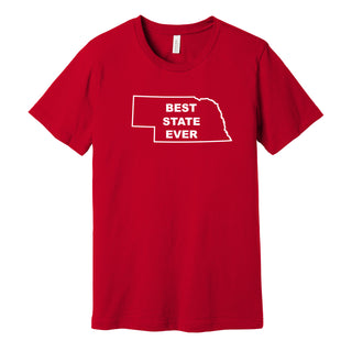 Nebraska Best State Ever Jersey T-Shirt - Red