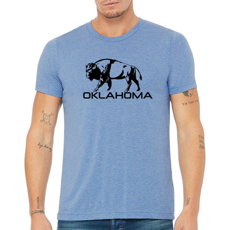 Oklahoma Buffalo Canvas T-Shirt - Blue Triblend