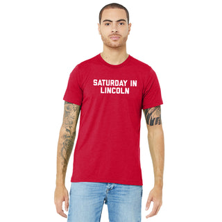 Saturday in Lincoln Triblend T-Shirt - Solid Red