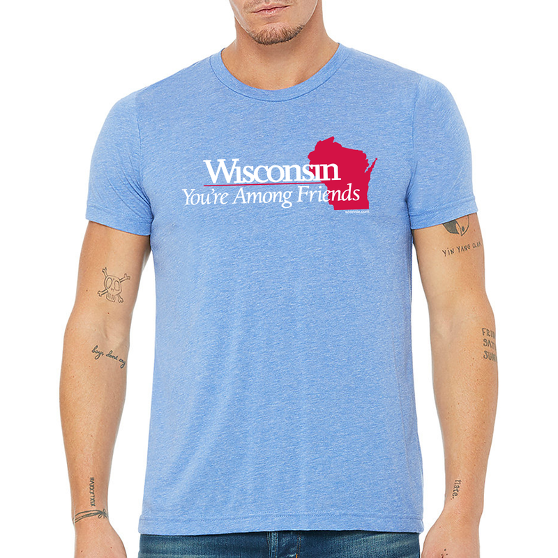 WI Among Friends Triblend T-Shirt - Blue Triblend