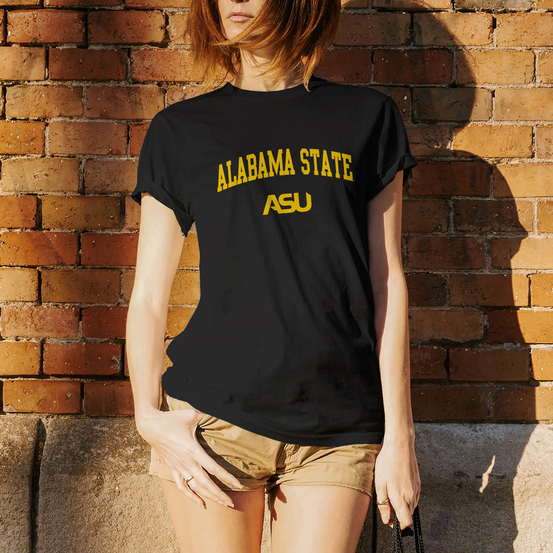 Alabama State University Hornets Arch Logo Short Sleeve T Shirt - Black