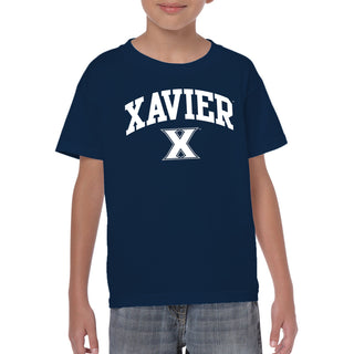 Xavier University Musketeers Arch Logo Youth Short Sleeve T-Shirt - Navy