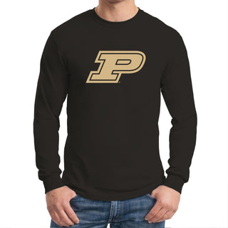 Purdue University Boilermakers Primary Logo Long Sleeve T Shirt - Black