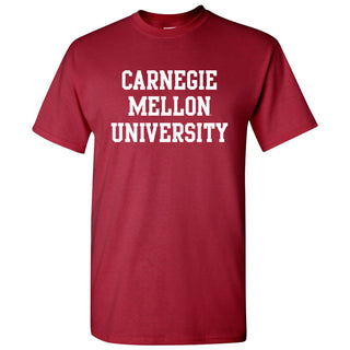 Carnegie Mellon University Tartans Basic Block Short Sleeve T-Shirt - Cardinal