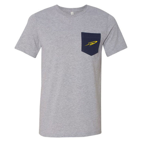 University of Toledo Rockets Pocket Short Sleeve T-Shirt - Athletic Heather/Navy