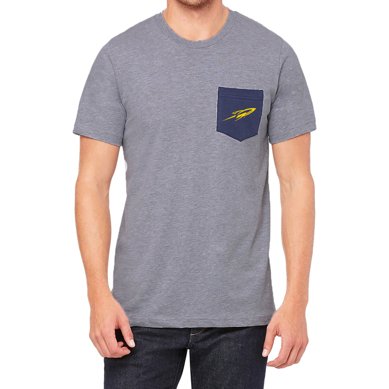 University of Toledo Rockets Pocket Short Sleeve T-Shirt - Athletic Heather/Navy