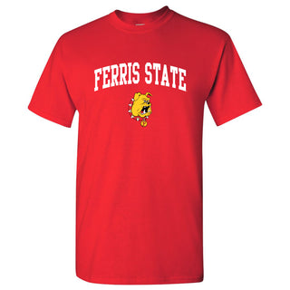 Ferris State University Bulldogs Arch Logo Short Sleeve T Shirt - Red