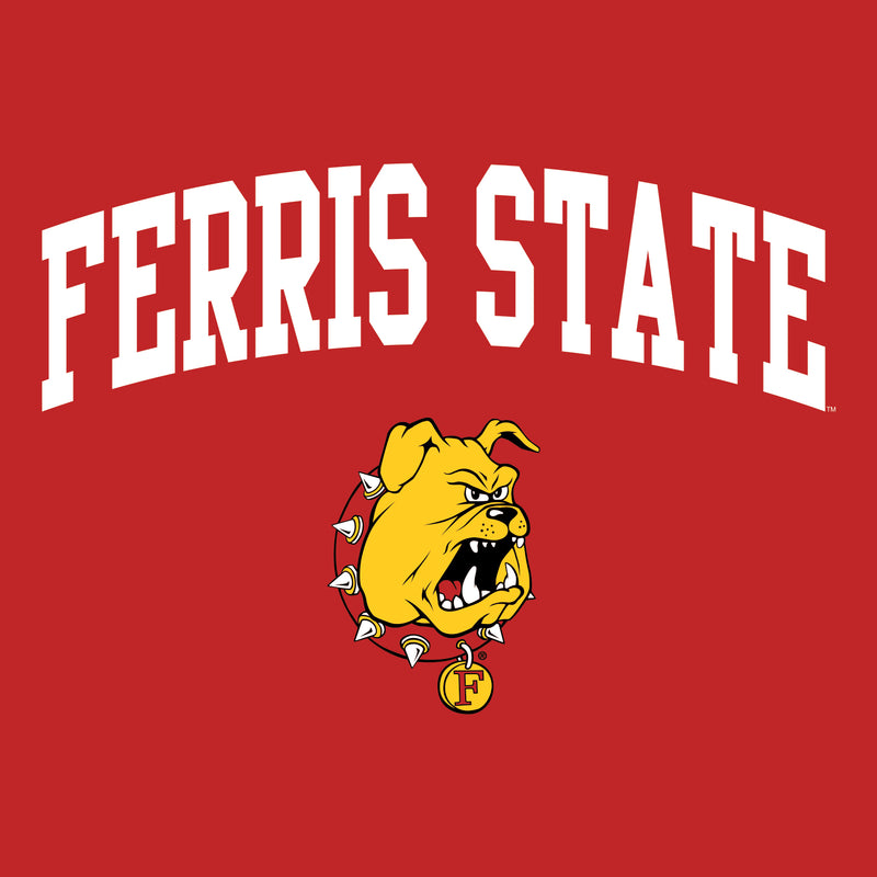 Ferris State University Bulldogs Arch Logo Short Sleeve T Shirt - Red