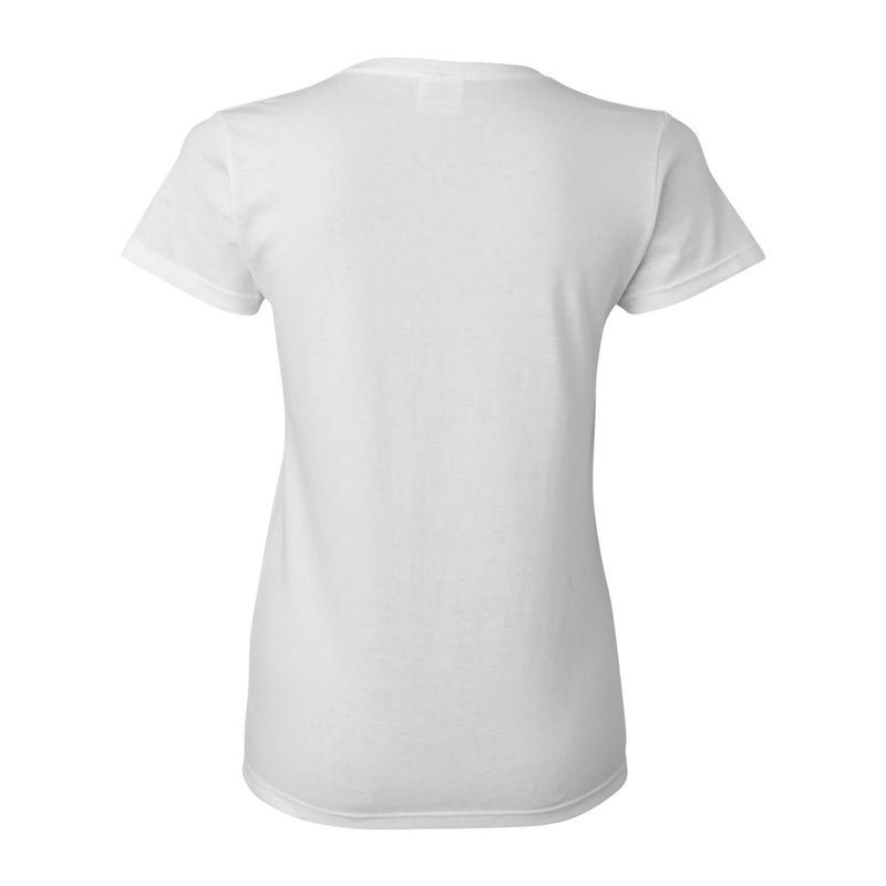 Fairleigh Dickinson University Devils Arch Logo Basic Cotton Women's Short Sleeve T Shirt - White