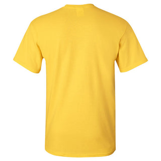 Mascot Arch Logo University of Michigan Basic Cotton Short Sleeve T Shirt - Maize