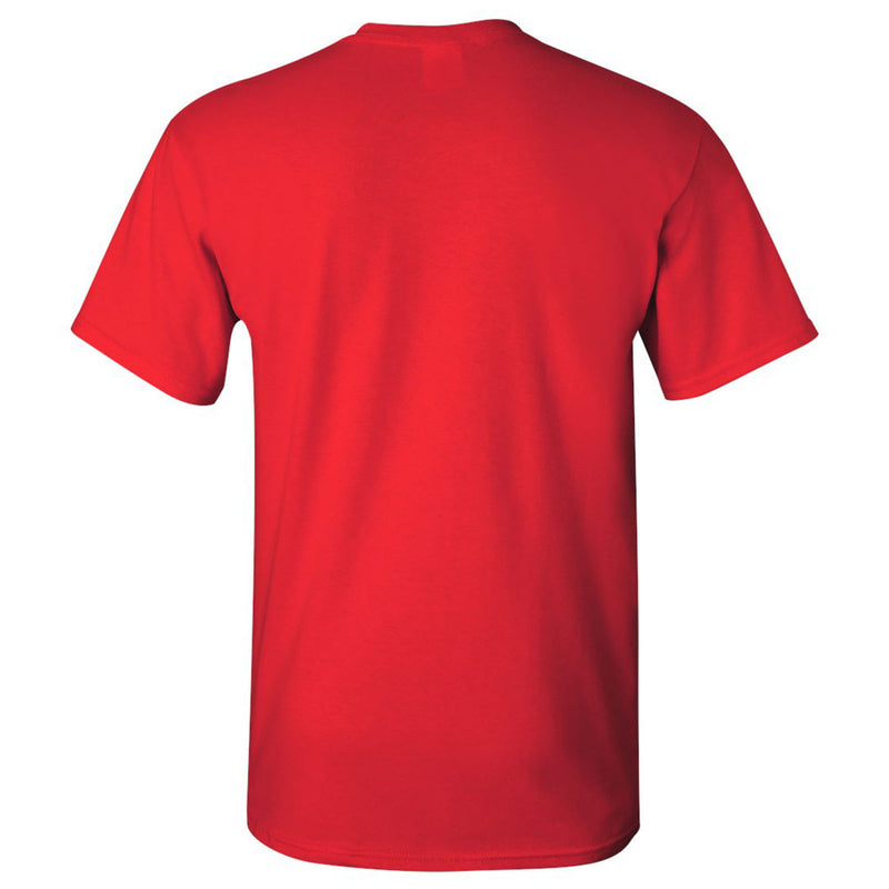 York College Cardinals Arch Logo Basic Cotton Short Sleeve T Shirt - Red