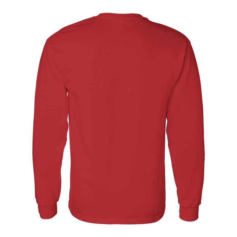 Bradley University Braves Primary Logo Basic Cotton Long Sleeve T Shirt - Red