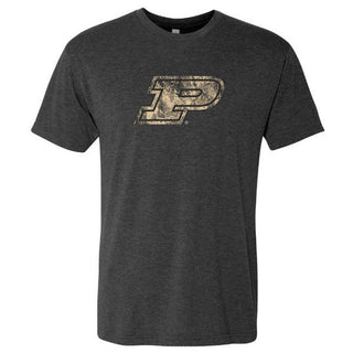 Purdue University Boilermakers Distress Logo Next Level Short Sleeve T Shirt - Vintage Black