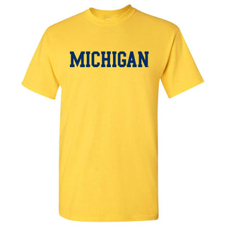 Basic Block University of Michigan Basic Cotton Short Sleeve T Shirt - Maize