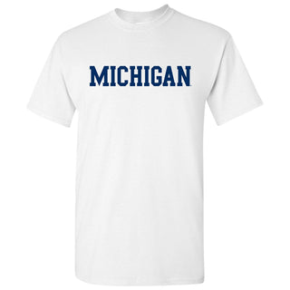 Basic Block University of Michigan Basic Cotton Short Sleeve T Shirt - White