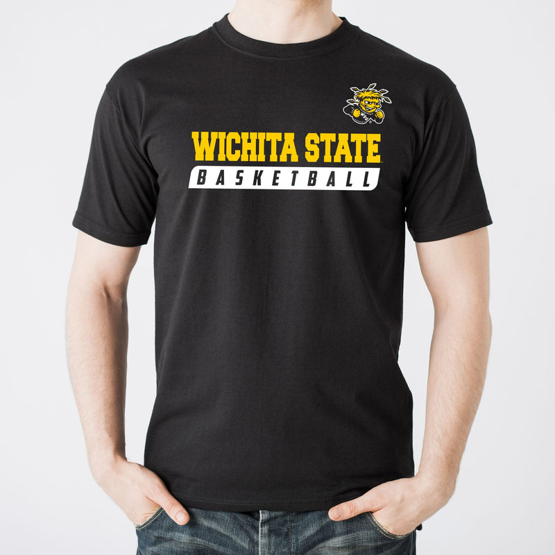 Wichita State University Shockers Basketball Slant Short Sleeve T Shirt - Black