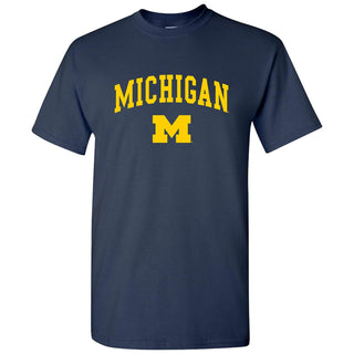 Michigan Wolverines Arch Logo Short Sleeve T Shirt - Navy