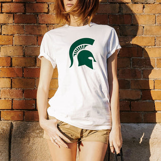 Michigan State University Spartans Primary Logo Short Sleeve T Shirt - White