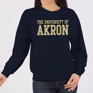 Akron Zips Basic Block Crewneck Sweatshirt - Navy