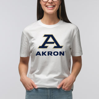 Akron Zips Primary Logo T Shirt - White