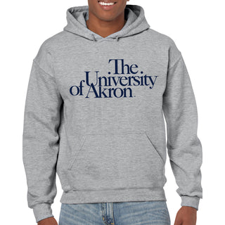 Akron Zips Institutional Logo Hoodie - Sport Grey