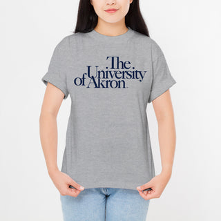 Akron Zips Institutional Logo T Shirt - Sport Grey