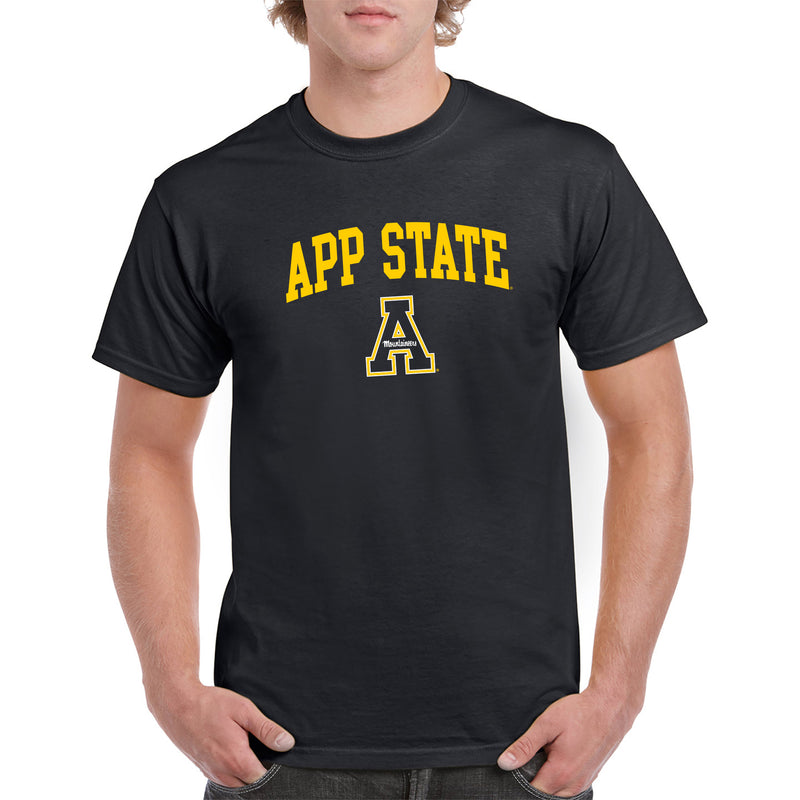 Appalachian State University Mountaineers Arch Logo Cotton T-Shirt - Black