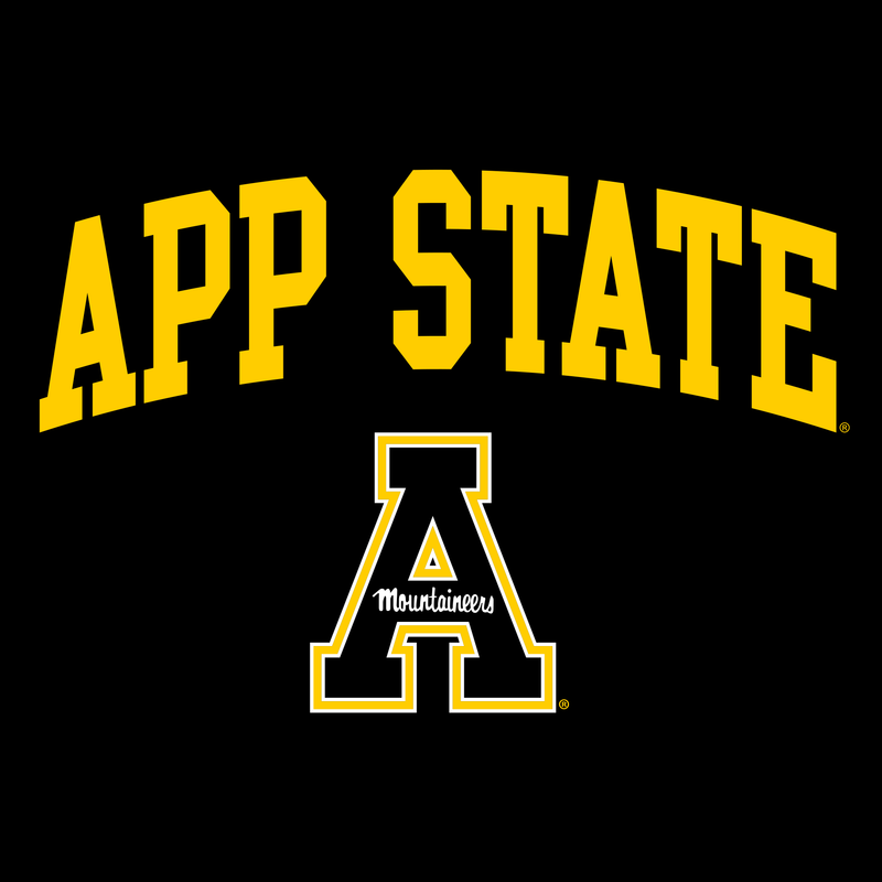 Appalachian State University Mountaineers Arch Logo Cotton T-Shirt - Black