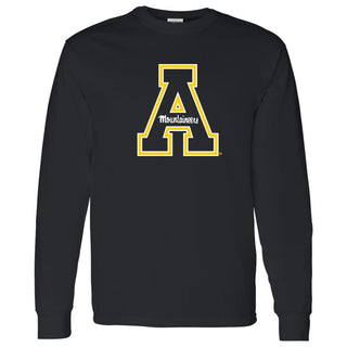 Appalachian State University Mountaineers Primary Logo Cotton Long Sleeve T-Shirt - Black