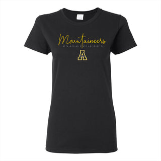 App State Thin Script Womens T-Shirt - Black