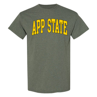 App State Mountaineers Mega Arch T-Shirt - Heather Military