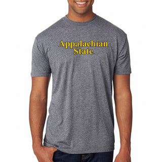 Appalachian State Distressed Wordmark NLA Triblend Short Sleeve T Shirt - Premium Heather