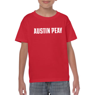 Austin Peay State University Governors Basic Block Cotton Youth T-Shirt - Red