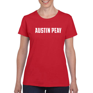 Austin Peay State University Governors Basic Block Cotton Women's T-Shirt - Red