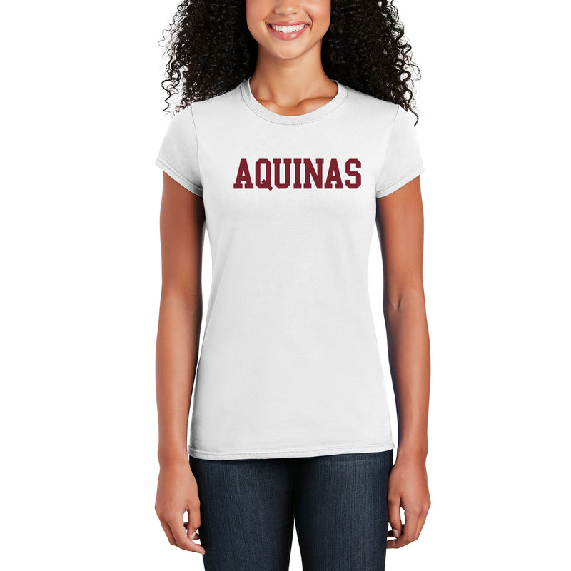 Aquinas Saints Basic Block Women's T Shirt - White