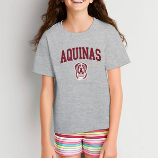 Aquinas College Saints Arch Logo Basic Cotton Youth Short Sleeve T Shirt - Sport Grey