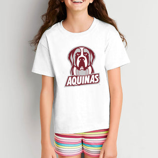 Aquinas College Saints Primary Logo Youth Short Sleeve T Shirt - White